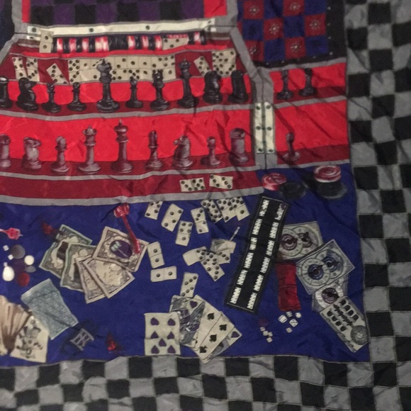 Oscar De La Renta Chess Board Scarf - Picture 5 of 6